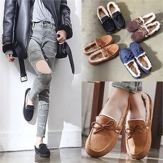Reneve Faux-Suede Ribbon Moccasins