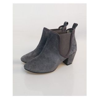 Second mind Faux-Suede Banded Ankle Boots