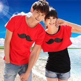 Igsoo Print Couple Short-Sleeve T-Shirt / T-Shirt Dress