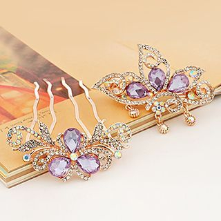 Missy Missy Set: Rhinestone Hair Comb + Clip