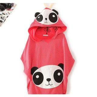 Cute Colors Dotted Panda Hooded Cape Jacket