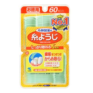 Kobayashi - Shikancare Disposable Plastic Stemmed Dental Floss & Pick 60 pcs
