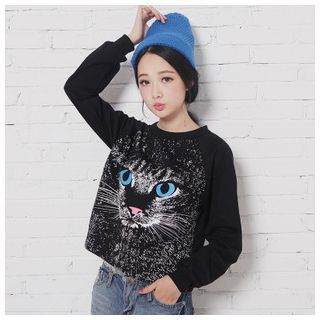 Sens Collection Cat Print Pullover