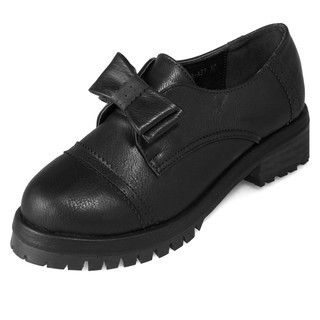 yeswalker Faux Leather Bow Accent Loafers