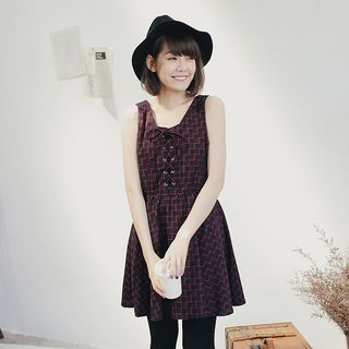 Tokyo Fashion Pattern Lace-Up Sleeveless Dress