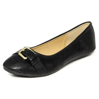 yeswalker Buckled Faux Leather Flats