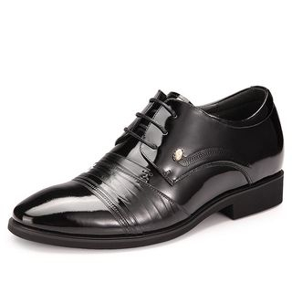SHEN GAO Genuine Leather Hidden Heel Oxford Shoes