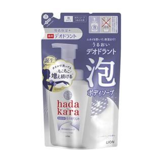 Lion - Hadakara Medicated Deodorant Foam Body Soap Herbal Soap 440Ml Refill