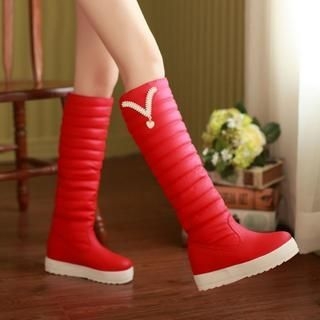 JY Shoes Heart Charm Long Boots