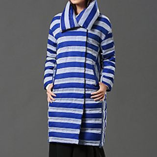 Jiuni Long Striped Down Jacket