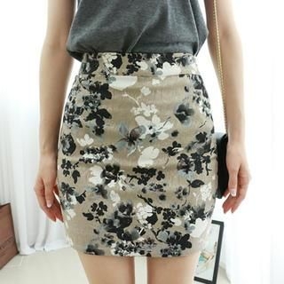 Dodostyle Floral Patterned Band-Waist Skirt