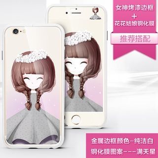 Kindtoy Set: iPhone 5 Bumper + Girl Print Front And Back Protective Film