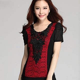 Rosa Isolde Lace Panel T-Shirt