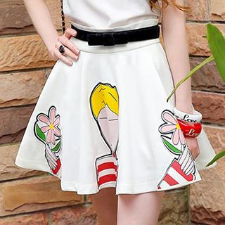 Dabuwawa Printed A-Line Skirt