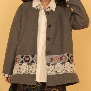 Blu Pixie Patterned Woolen Jacket