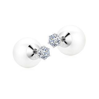 BELEC 925 Sterling Silver Fashion Pearl with White Cubic Zircon Stud Earrings