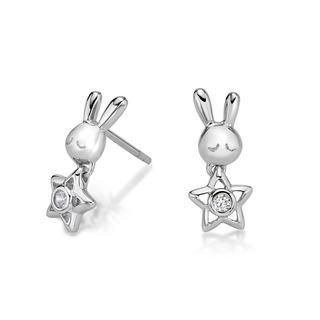 Kenny & co. 925 Silver Rabbit C Hanging Star Earring Silver - One Size