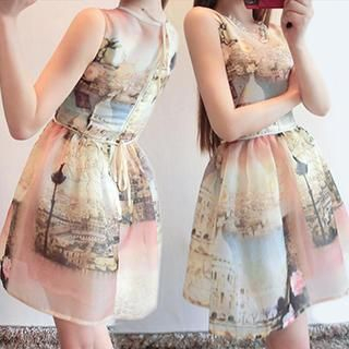 Athena Sleeveless Printed Dress