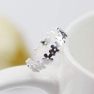 maxine Sterling Silver Floral Open Ring