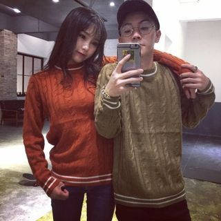 Teezone Cable Knit Matching Couple Sweater