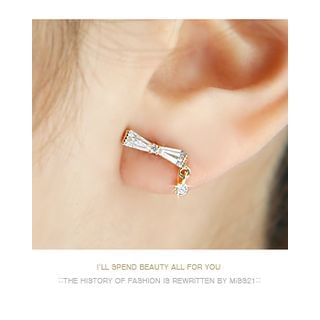 Miss21 Korea Crystal Bow Stud Earrings