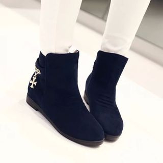 Pretty in Boots Cross Hidden Wedge Ankle Boots