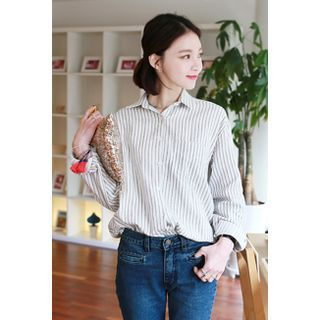 MOROCOCO Stripe Button-Down Shirt