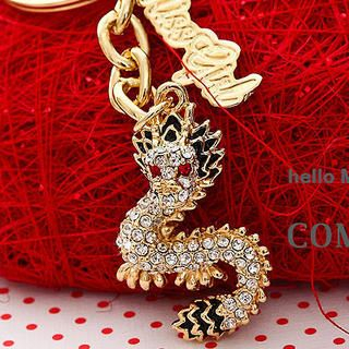 Rhinestone Dragon Keychain