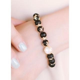 kitsch island Onyx Beaded Bracelet