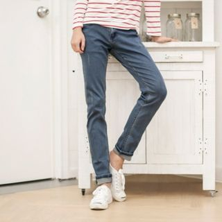 ABOKI Distressed Detail Slim-Fit Jeans