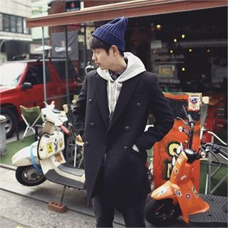 MITOSHOP Double-Breasted Wool Blend Coat