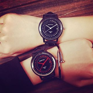 InShop Watches Lettering Couple Strap Watch