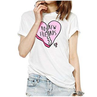Richcoco Short-Sleeve Heart Print T-Shirt