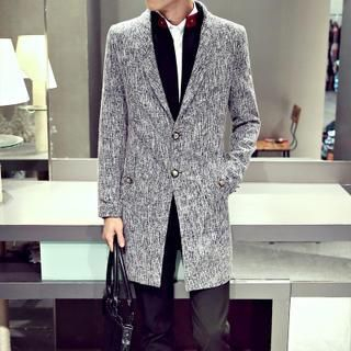 Bay Go Mall Linen-blend Lapel Coat