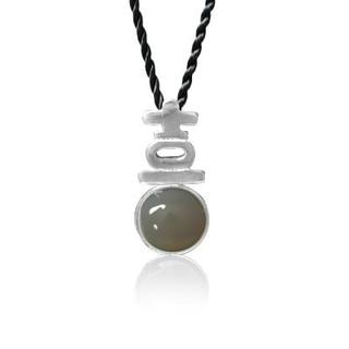 ZN Concept Grey Agate Pendant with Silk Cord