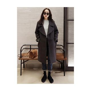 maybe-baby Notched-Lapel Wool Blend Coat