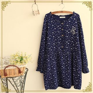 Fairyland Long-Sleeve Cat Embroidered Dress
