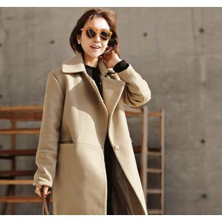 ssongbyssong Open-Front Wool Blend Coat With Sash
