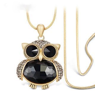 T400 Jewelers Crystal Owl Necklace