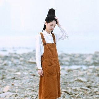 tete Corduroy Suspender Skirt