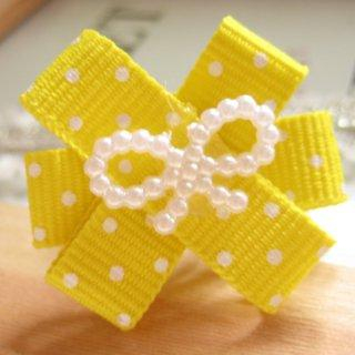 Fit-to-Kill Hand made Pretty ribbon with yellow spot cotton ring