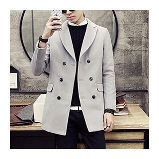 Bay Go Mall Double-breasted Woolen Coat