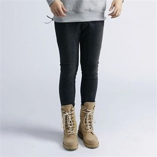 THE COVER Fleece-Lined Washed Jeans