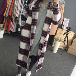 Eva Fashion Plaid Woolen Coat