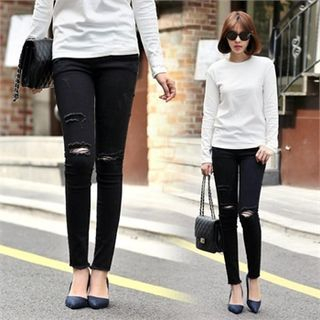 Jcstyle Cutout-Trim Skinny Pants