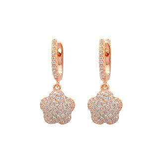 BELEC Rose Gold Plated 925 Sterling Silver Stars with White Cubic Zircon Earrings