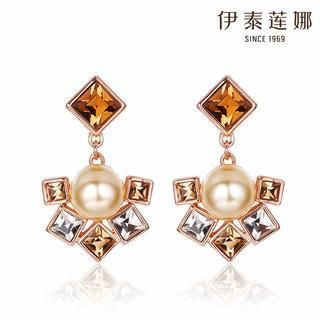Italina Swarovski Elements Crystal Faux-Pearl Earrings