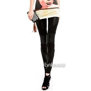 Lynley Faux-Leather Panel Leggings