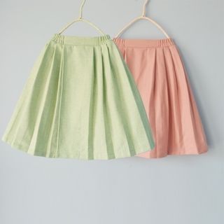 Rivulet Family Gather-Waist Pleated Chinese Skirt