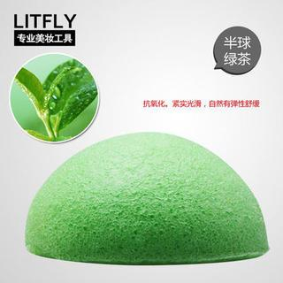 Litfly Natural Konjac Sponge (Half Round) (Green Tea) 1 pc